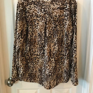 Merona Tops - Long Sleeve Leopard Blouse - large Merona Tops - Long Sleeve Leopard Blouse - large